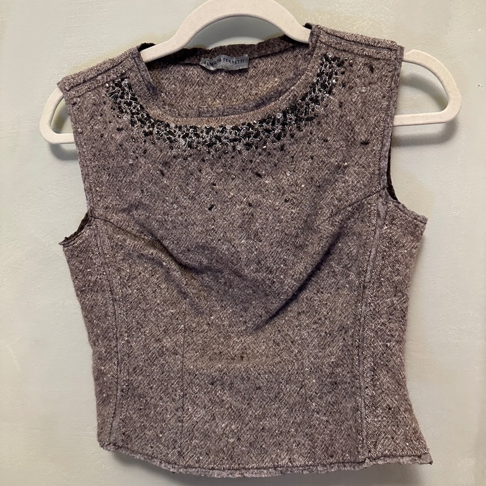 Alberta Feretti Brown Wool/Cashmere Top